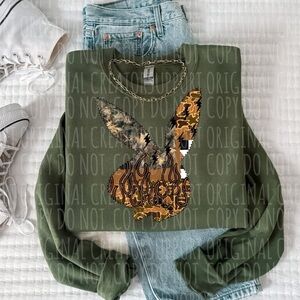 Olive Green Graphic Women's Sweatshirt Small-3X